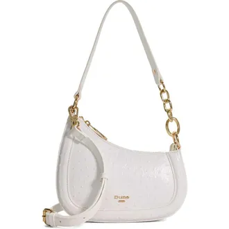 Dune London Direction Leather Shoulder Bag in White at Nordstrom