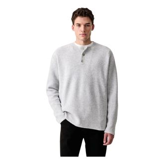 Levi's Woodacre Henley-trui - Heren - Truien - Grijs - Maat: M Wol