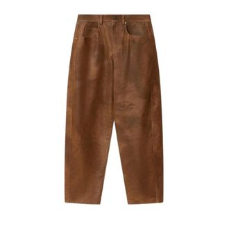 Isabel Marant Pantalones de cuero - Trousers - Mujer - Marr&oacute;n - W34