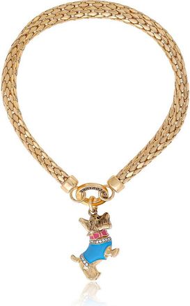Juicy Couture Double Chain Bracelet with Blue Dog Charm in Gold Tone at Nordstrom