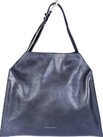 Orciani Trinity M Lagoon Smooth Leather Shoulder Bag