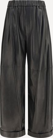 Brunello Cucinelli Baggy nappa leather Pants Female 42