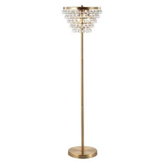 Jonathan Y Designs Jemma 60 Crystal/Metal LED Floor Lamp in Brass Gold at Nordstrom