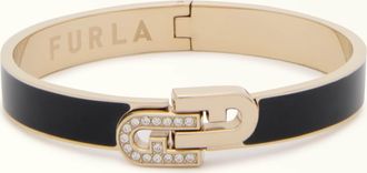 Furla Arch Double Braccialetto Nero Nero Metallo + Smalto + Strass Donna