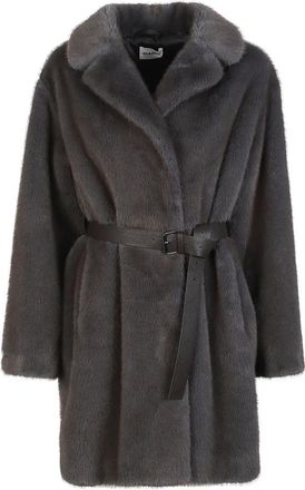 P.A.R.O.S.H. Pulse Coat - Dames - Jas met riem - Grijs - L - Polyester - Jassen