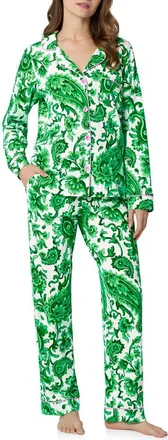 Bedhead Pajamas Print Stretch Organic Cotton Pajamas in Sorrento Verde at Nordstrom, Size X-Large