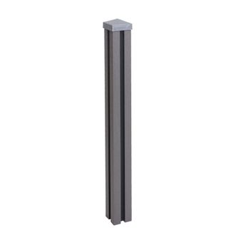 Hhg Hhg - Nunca Usado] Poste Wpc Sarthe Valla Wpc, Poste De Columna, Sistema Enchufable, 98cm, Gris