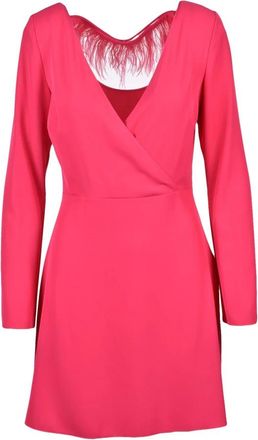 Patrizia Pepe Uitlopende jurk met ritssluiting - Dames - Korte kleedjes - Roze - M - Polyester - Kleedjes