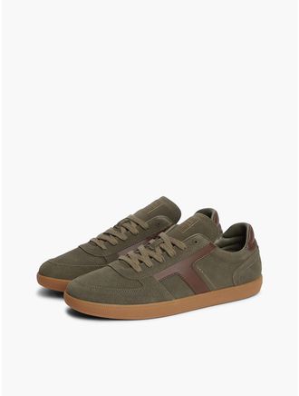 Tommy Hilfiger Mens Tribeca Suede Skater Sneaker - Platinum Olive - US 11.5 / EU 45