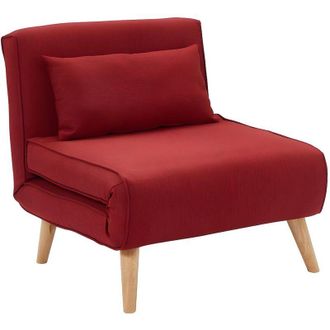Vente-Unique Vente-unique - Poltrona letto in tessuto Rosso - posio