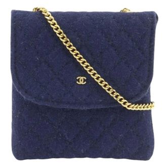 Chanel Pre-owned Cross Body Bags, female, Blue, Size: ONE SIZE Pre-owned Pouch