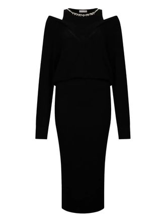 Liu Jo embellished knit midi dress - Black