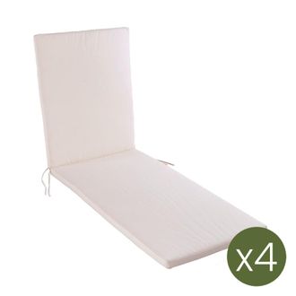 ED&Egrave;N JARD&Iacute; Pack de 4 cojines para tumbona de exterior color beige 196x60x5 cm