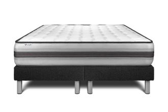 VITALIT Vitalit - Base Tapizada Negro + Colch&oacute;n Con Muelles Y Viscoel&aacute;stica 2x100x200