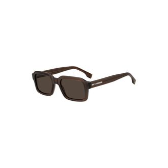 BOSS Brown acetate sunglasses with silver-tone logo insert