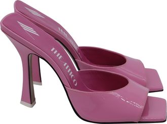 The Attico Anais Slide Sandals in Pink Patent Leather