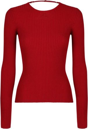 Courr&egrave;ges Truien & Vesten, Dames, Rood, S, Lingerie Detail Gebreide Trui