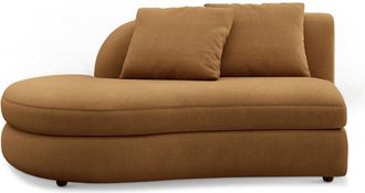 Castlery Fable Left Chaise Customized, Performance Fleece Caramel, Spill Resistant, Ultra Deep Seats for Brown
