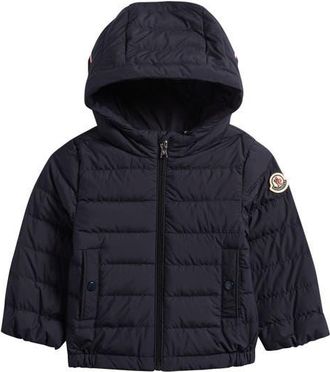 Moncler Kids Dilar Hooded Down Puffer Jacket in Navy at Nordstrom, Size 18-24M