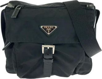 Prada Pre-owned Cross Body Bags, female, Black, Size: ONE SIZE Pre-owned Nylon shoulder-bags