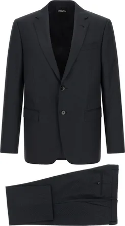 Ermenegildo Zegna Blue Wool Two-Piece Mens Suit