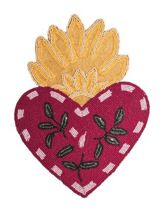 Tiramisu Sacred Heart Flame Beaded Placemat