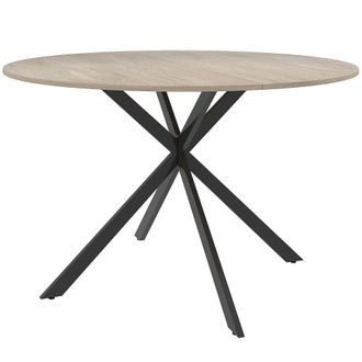 HOMCOM Mesa de comedor 120x120x75 cm marr&oacute;n oscuro