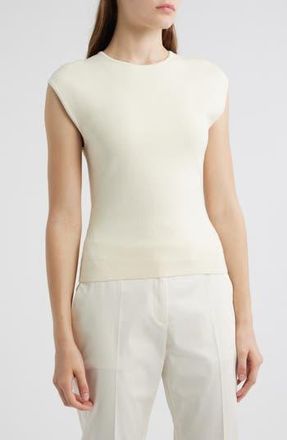 BOSS Farmera Zip Back Knit Top in Soft Cream at Nordstrom Rack, Size Medium