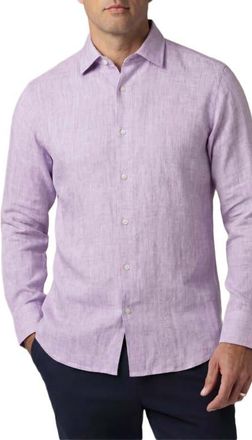 Robert Talbott Morgan Linen Shirt in Purple at Nordstrom, Size X-Large - 35