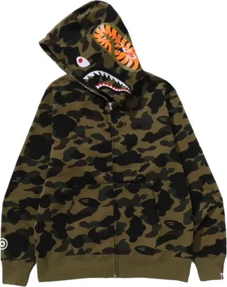 A Bathing Ape 1st Camo Full Zip Shark Hoodie Green 1M30-115-007-GRN
