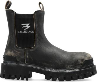 Balenciaga Chelsea Boots, male, Brown, Size: 11 US Strike Chelsea Boots