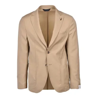 Paoloni Formal Blazers, male, Beige, Size: XL Giacca Stondata