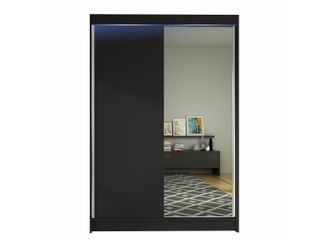 Mirjan24 Mobilier1 - Armario Closico 147, Negro, 200x120x58cm, Puertas De Armario: Correderas, N&uacute;mero De Estantes: 0, Led