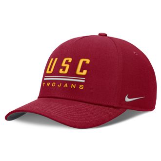 Nike USC Sideline Practice Rise Nike Mens Dri-FIT College Adjustable Hat in Red | NC0669WSCJ-RKB