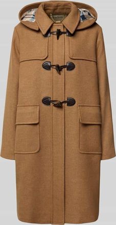 Barbour Comfort Fit Dufflecoat aus Woll-Mix Modell MELODY in Camel Melange, Größe 34