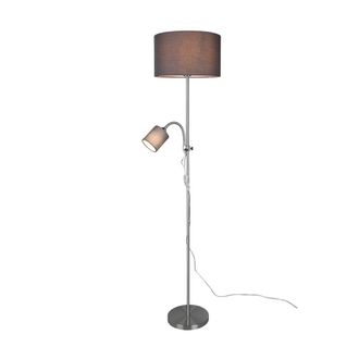 Trio Leuchten Owen L&aacute;mpara De Pie 1xe27+n&iacute;quel Spot Y Tela Gris L36 Cm Trio Lighting