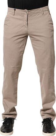 U.S.Polo Association Beige Cotton Stretch Straight Mid Waist Trouser Mens Pants (Pre-Owned)