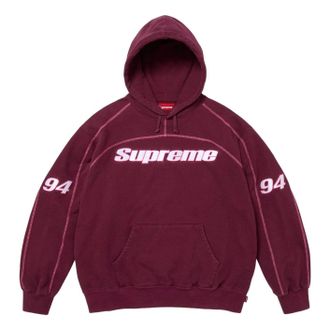 SUPREME FW25 Overlock Hooded Sweatshirt Burgundy FW25SW84-BURGUNDY