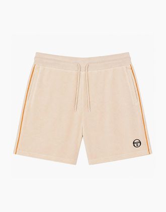 Sergio Tacchini Mens Sergio Tacchini Tasso Velour Shorts Sandshell/Orange Pepper - Tan - Size: 35/34/32
