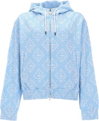 Casablanca Jacquard Hoodie - Dames - Vesten met rits - Blauw - M - Hoodies & sweatvesten