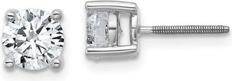 Diamond2Deal 14k Gold 1 1/2 ct Round Lab Grown Diamond Stud Earrings Screw Back VS Clarity, G-H Color
