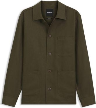BOSS Relaxed-fit overshirt in solid twill