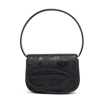 Diesel Shoulder Bags, female, Black, Size: ONE SIZE Black Shoulder Bag with Detachable Strap
