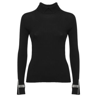 D.exterior Merino coltrui - Dames - Truien - Zwart - Maat: S Wol