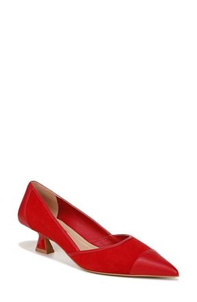 Franco Sarto Darcy Pointed Toe Kitten Heel Pump in Red at Nordstrom, Size 6.5