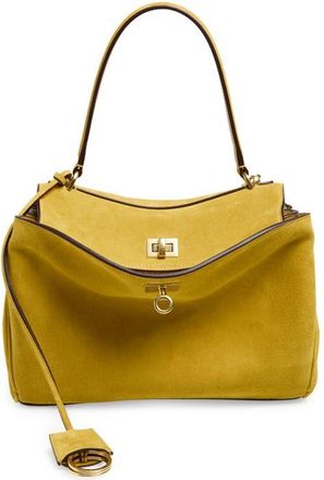 Balenciaga Rodeo Suede Top Handle Bag in 7016 Curry at Nordstrom