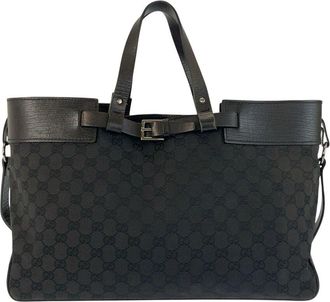 Gucci Black Gg Canvas Tote (Authentic Pre-Loved)