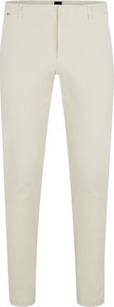 HUGO BOSS Mens Kaito1 Solid Patterned Straight Chinos in Open White - Size 30W/32L