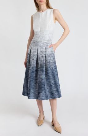 Santorelli Keely Sleeveless Midi Dress in Modern Ombre Tweed in Blue Aura at Nordstrom, Size 16
