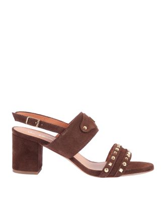 Via Roma 15 Brown Suede Sandaletto Sandals
